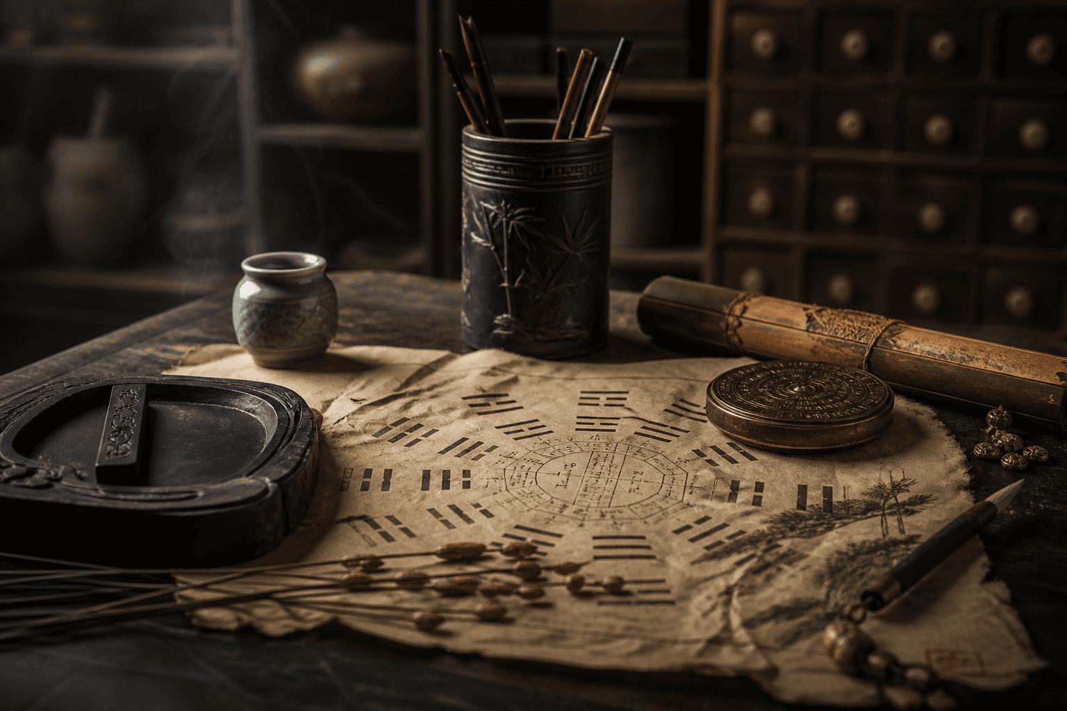 I Ching study with trigrams